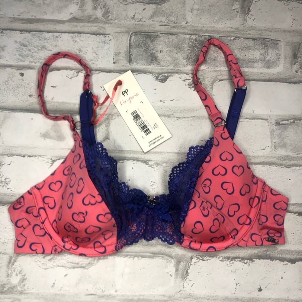 Pretty Polly NWT Heart Bra with Bows 32A
